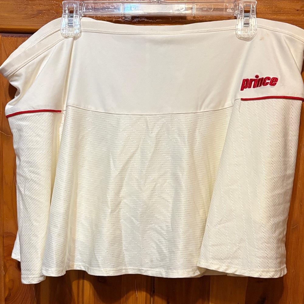 Prince Off-White Tennis skort with Red Detail